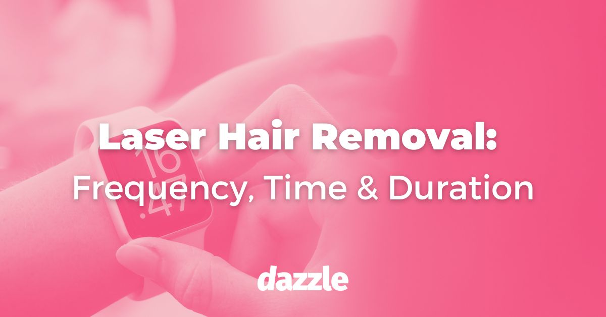 Header image with the words laser hair removal: frequency, time & duration on it